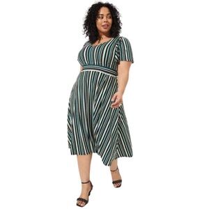 Torrid Multicolor Striped Midi Dress